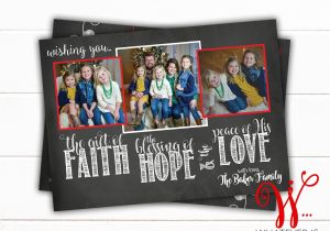 Christmas Year In Review Card Faith Hope Love Christmas Card Chalkboard Family Christmas