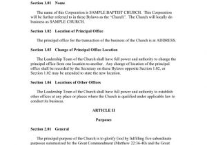 Church Constitution Template Church Constitution Sample Pdf Templates Resume
