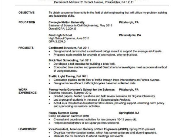 Civil Engineer Fresher Resume format Doc 14 Resume Templates for ...