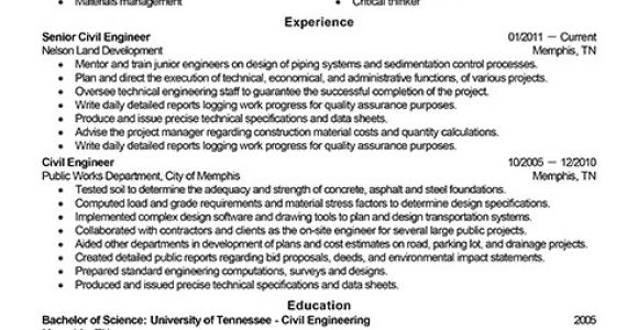 Civil Engineer Responsibilities Resume Best Civil Engineer Resume Example Livecareer