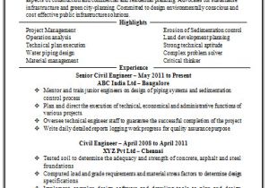 Civil Engineer Resume 1 Year Experience Over 10000 Cv and Resume Samples with Free Download Civil