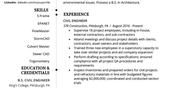 Civil Engineer Resume Civil Engineering Resume Example Writing Guide Resume
