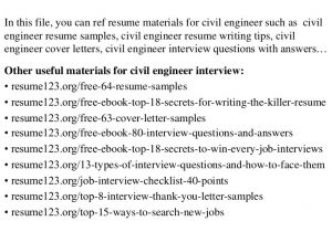 Civil Engineer Resume Headline top 8 Civil Engineer Resume Samples