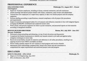 Civil Engineering Resume format Word Civil Engineering Resume Sample Resume Genius