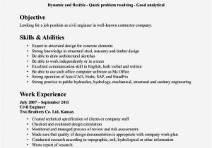 Civil Engineering Resume Objective Civil Engineer Fresh Cv Resume Template Cover Letter
