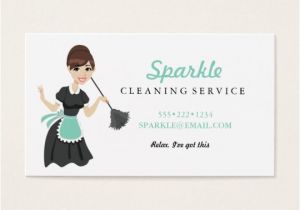 Cleaning Services Business Cards Templates Cleaning Maid Service Character Featherduster Business