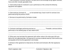 Client Service Contract Template Cleaning Contract