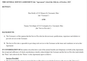 Client Service Contract Template Free Service Agreement Create Download and Print
