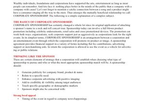 Clothing Sponsorship Contract Template Basics Of Corporate Sponsorship