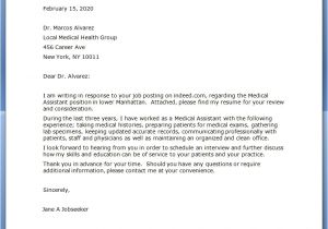Cma Cover Letter Examples Cover Letter for Medical assistant Gplusnick
