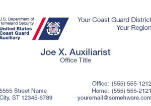 Coast Guard Auxiliary Business Card Template Coast Guard Auxiliary Business Card Template Best