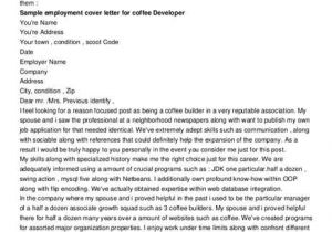 Coffee Barista Cover Letter Cover Letter for Barista Position