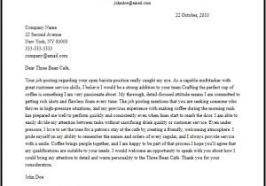 Coffee Barista Cover Letter Professional Barista Cover Letter Sample Writing Guide