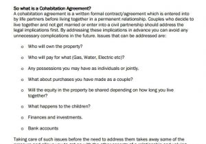 Cohabitation Contract Template 7 Cohabitation Agreement Samples Word Pdf