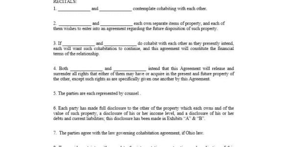 Cohabitation Contract Template Cohabitation Agreement 30 Free Templates forms ᐅ