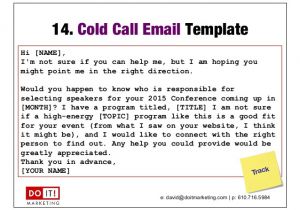 Cold Call Sales Email Template Marketing and Sales Accelerator for thought Leading
