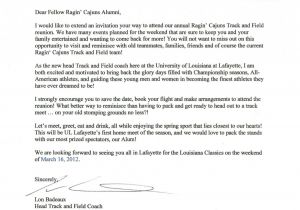 Come Back Email Template Welcome Letter From Lon Badeaux Head Track and Field