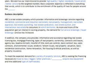 Commercial Real Estate Business Plan Template Download Real Estate Broker Business Plan Template