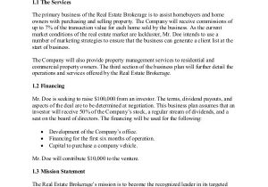 Commercial Real Estate Business Plan Template Real Estate Business Plan 11 Free Pdf Word Documemts