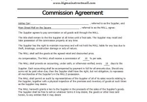 Commision Contract Template Commission Agreement Templates Find Word Templates