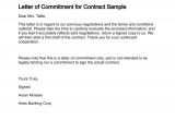 Commitment Contract Template Letter Of Commitment