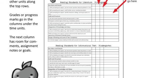 Common Core Report Card Template Printable Kindergarten Common Core Standards Party