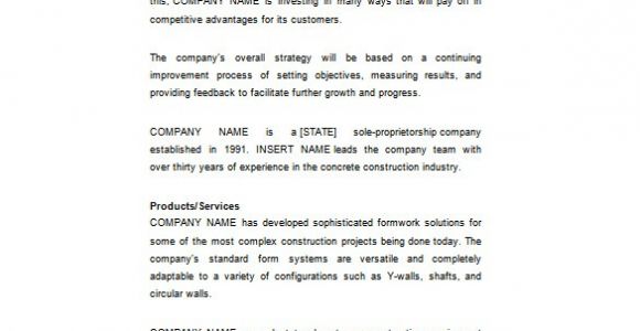 Company Business Plan Template Construction Business Plan Template 12 Free Word Excel