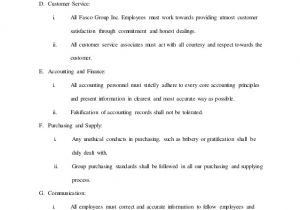 Company Code Of Ethics Template Sample Of Company Code Of Ethics and Evaluation