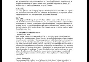 Company Driving Policy Template Company Cell Phone Policy with Template Sample