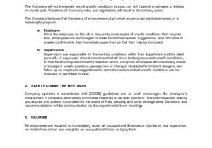 Company Driving Policy Template General Safety Policy Template Sample form Biztree Com
