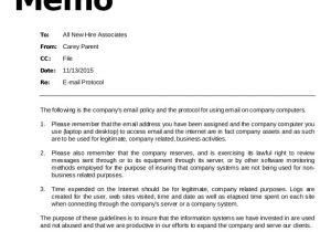 Company Email Policy Template Email Memo Template 6 Free Word Pdf Documents Download