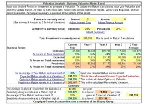 Company Valuation Template Excel Download Business Valuation Model Excel 60