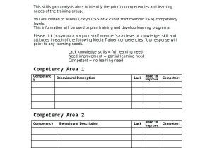 Competency Gap Analysis Template Competency Gap Analysis Template Printable form