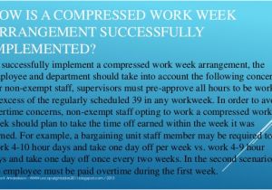 Compressed Work Week Proposal Template Compressed Workweek