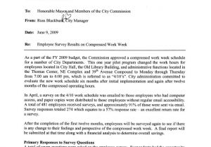 Compressed Work Week Proposal Template Memorandum On Compressed Work Week Employee Survey Icma org