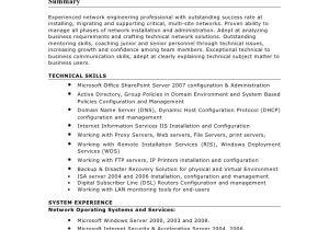 Computer Hardware and Networking Resume Samples Cv Template Systems Engineer Gallery Certificate Design