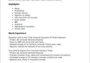 Computer Hardware and Networking Resume Samples Professional Computer Hardware Engineer Templates to