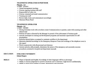 Computer Operator Resume format Word Telephone Operator Resume Samples Velvet Jobs