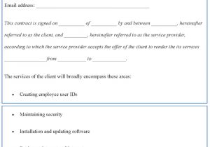 Computer Service Contract Templates Download Contract Template for Computer Service Example Of