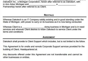 Computer Support Contract Template Free Contract Templates Word Pdf Agreements