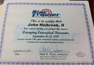Concealed Carry Certificate Template I Successfully Completed My Ohio Concealed Carry Weapon