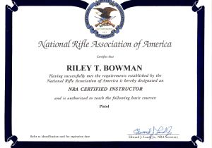 Concealed Carry Certificate Template Riley Bowman Colorado Ccw Permit Certified Instructor
