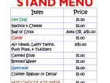 Concession Stand Flyer Template Concession Stand Menu Template Menu Template Design