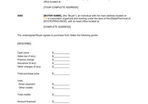 Conditional Contract Template Conditional Sale Agreement Template Sample form