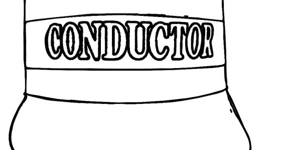 Conductor Hat Template Steel Wheels Train Coloring Sheet Yescoloring Free