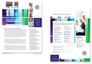 Conference Brochure Template Free Business Leadership Conference Datasheet Template Design