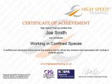 Confined Space Certificate Template Confined Space Training Course Online Training