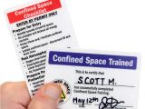 Confined Space Certificate Template Self Laminating Certification Wallet Card Signs Sku Bd