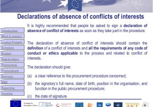 Conflict Of Interest Declaration Template 5 Procurement Conflict Of Interest and Sub Granting