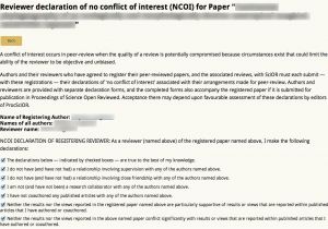 Conflict Of Interest Declaration Template Science Open Reviewed